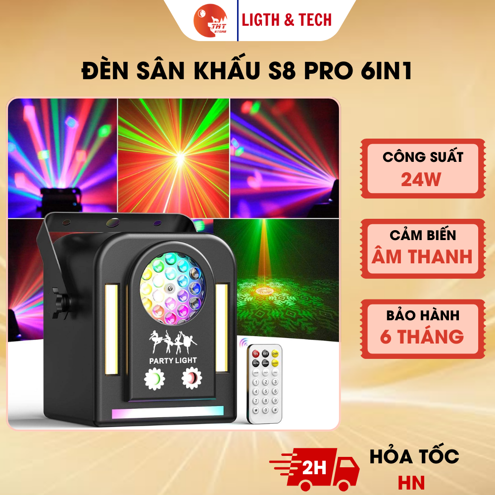 Đèn Sân Khấu Laser S8 pro 6in1