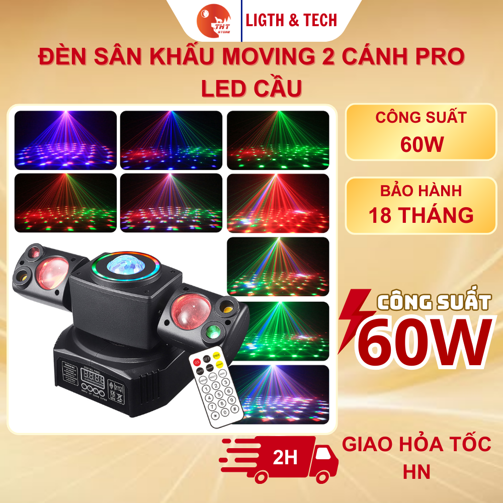 Đèn Sân Khấu Moving 2 Cánh Pro LED Cầu