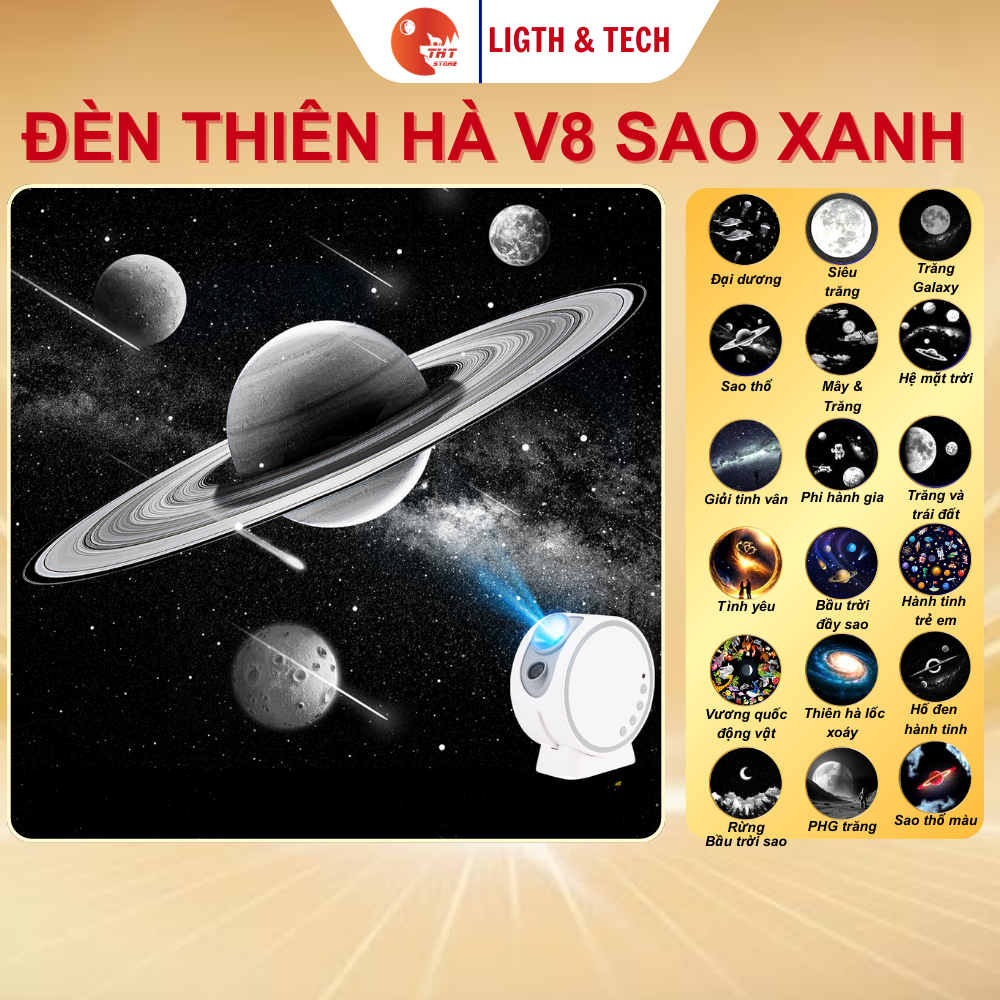 Đèn thiên hà V8 THT LIGTH & TECH Sao Xanh