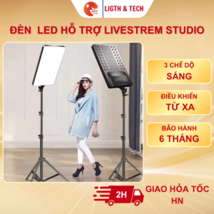 Đèn LED chữ nhật hỗ trợ chụp ảnh quay video phong studio, hỗ trợ live stream , quay video, trang điểm ..